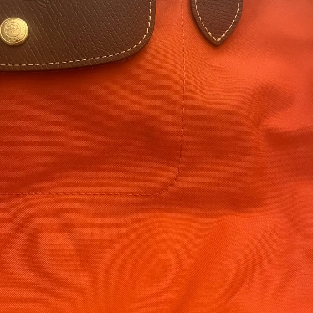 Longchamp Le Pilage Orange Tote Bag - Picture 4 of 10